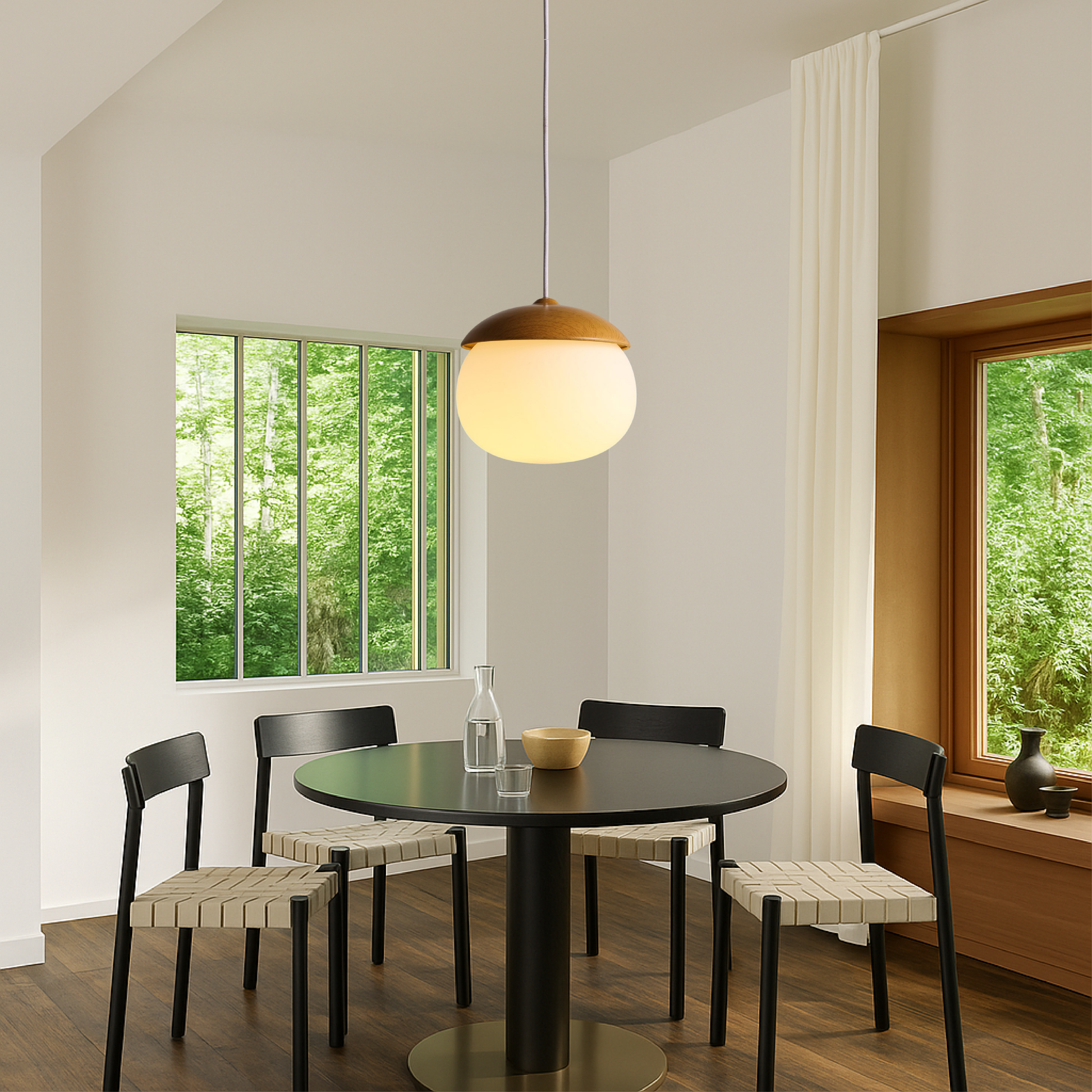 Lampe Suspendue en Bois Nordique | Design Élégant et Ambiance Chaleureuse