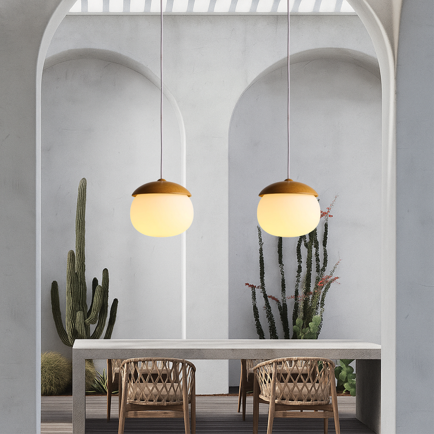 Lampe Suspendue en Bois Nordique | Design Élégant et Ambiance Chaleureuse