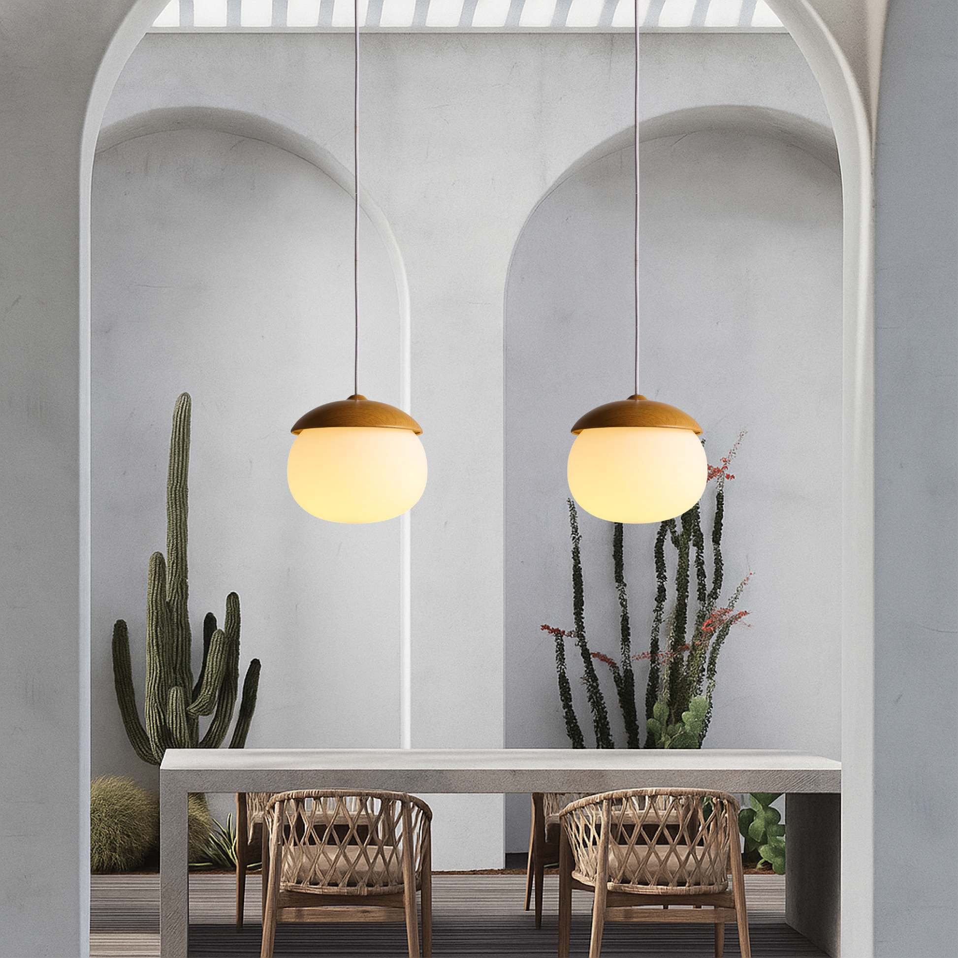Lampe Suspendue en Bois Nordique | Design Élégant et Ambiance Chaleureuse