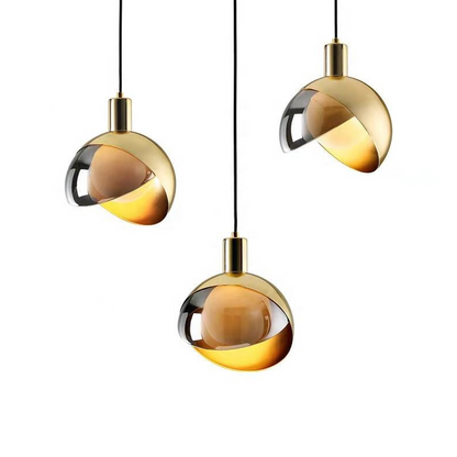 Suspension en Verre Doré Moderne | Design Scandinave Élégant et Réglable