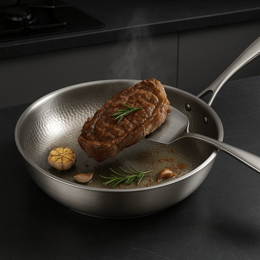 POÊLE TITAN-PREMIUM – Poêle en titane de haute qualité sans revêtement pour tous les types de cuisinières