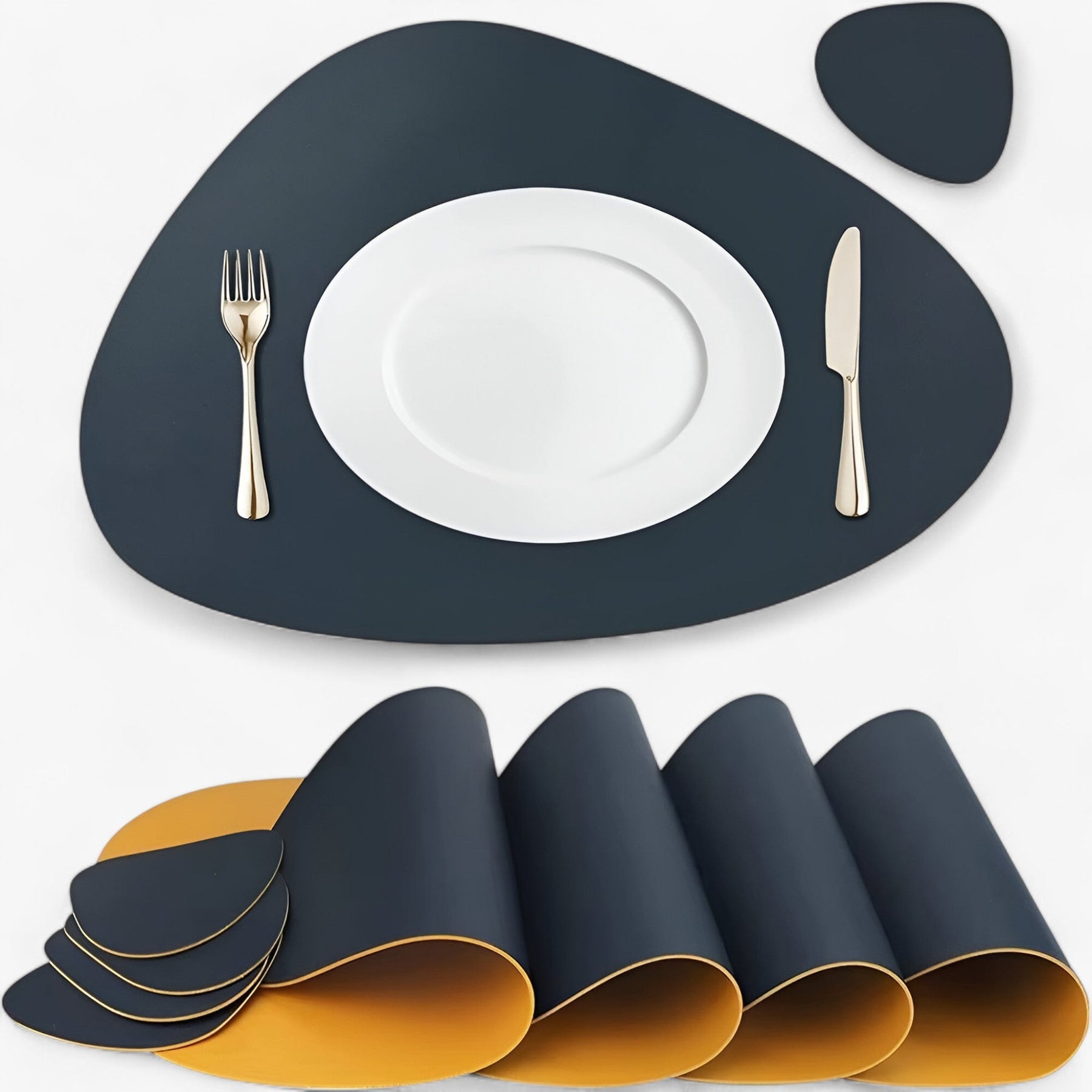 Sous-assiettes Réversibles en Simili Cuir | Élégance et Protection pour Vos Tables
