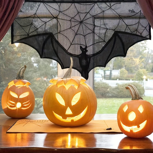 Nappe en Dentelle Noire Halloween | Décoration Élégante et Effrayante