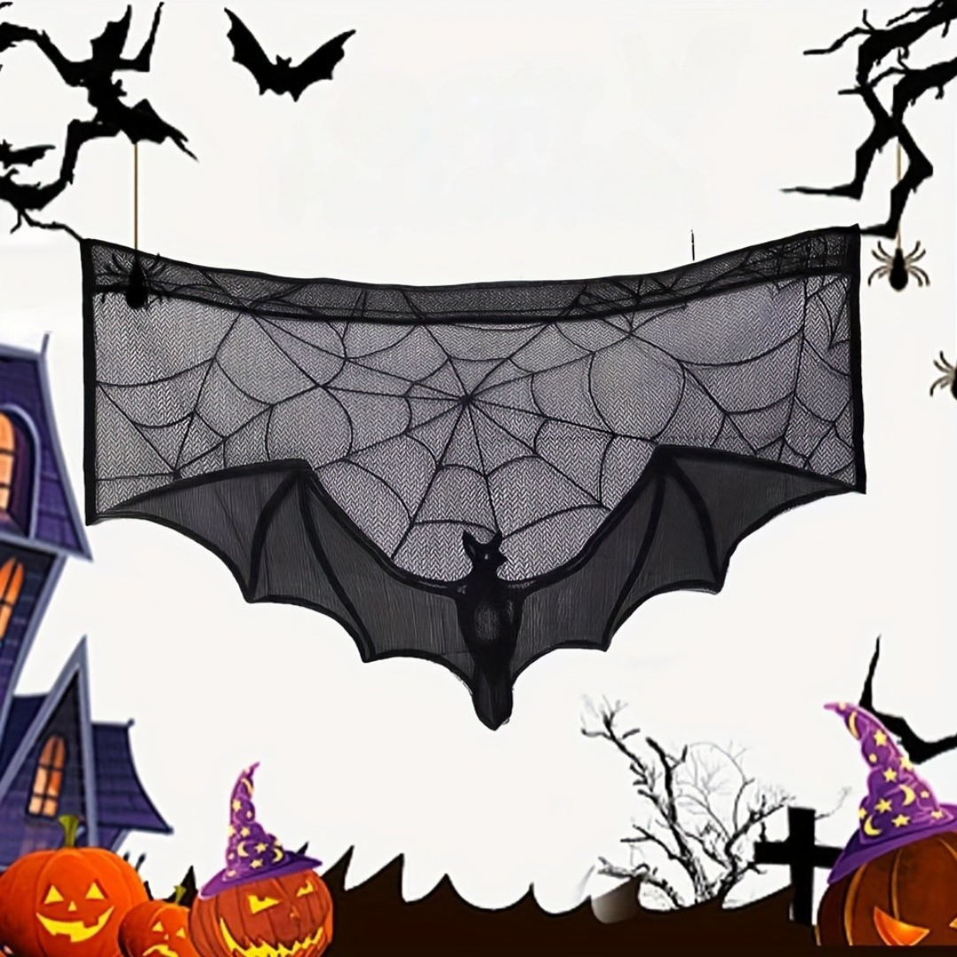 Nappe en Dentelle Noire Halloween | Décoration Élégante et Effrayante