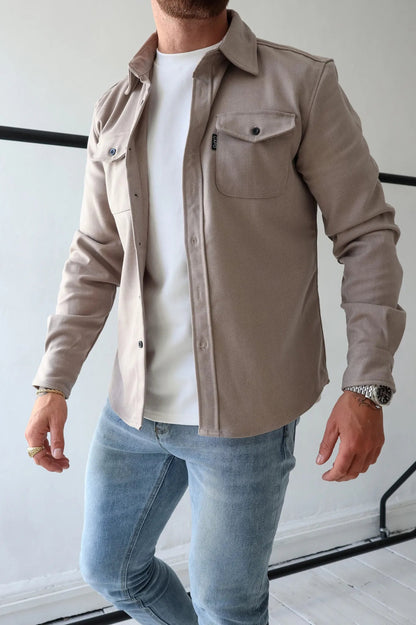 Veste Chemise Boutonnée pour Hommes | Confort Décontracté avec Poches Pratiques