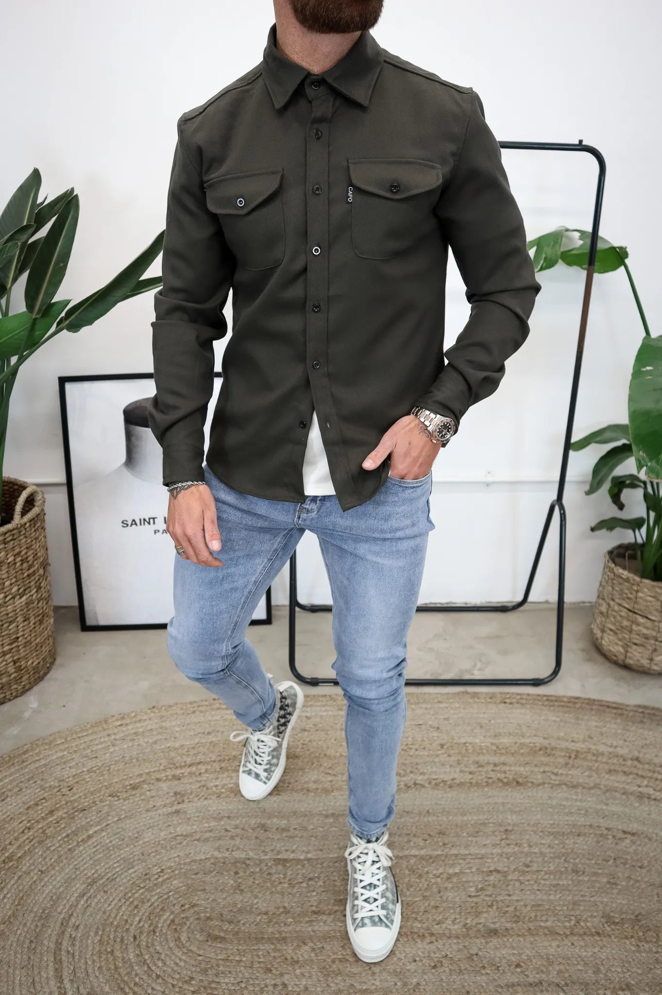 Veste Chemise Boutonnée pour Hommes | Confort Décontracté avec Poches Pratiques