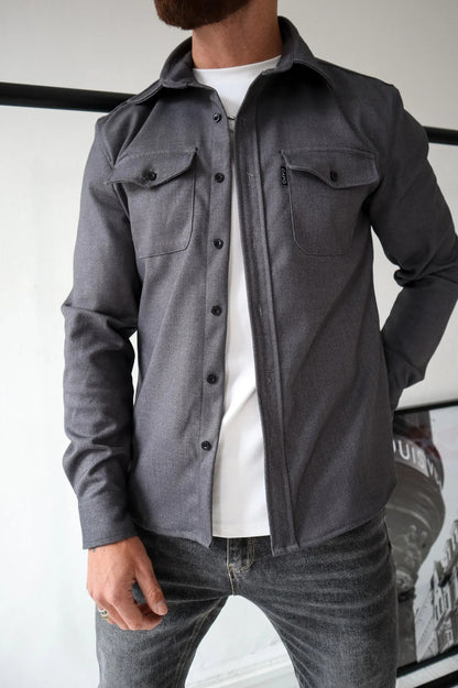 Veste Chemise Boutonnée pour Hommes | Confort Décontracté avec Poches Pratiques