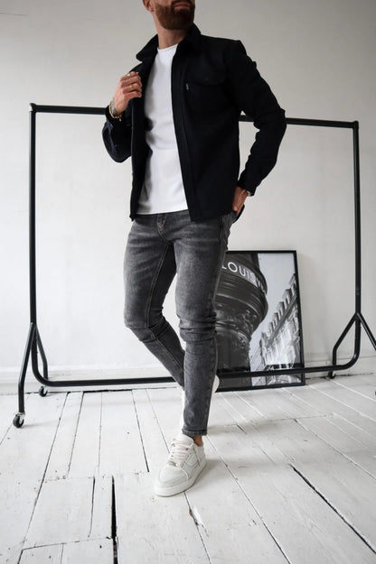 Veste Chemise Boutonnée pour Hommes | Confort Décontracté avec Poches Pratiques