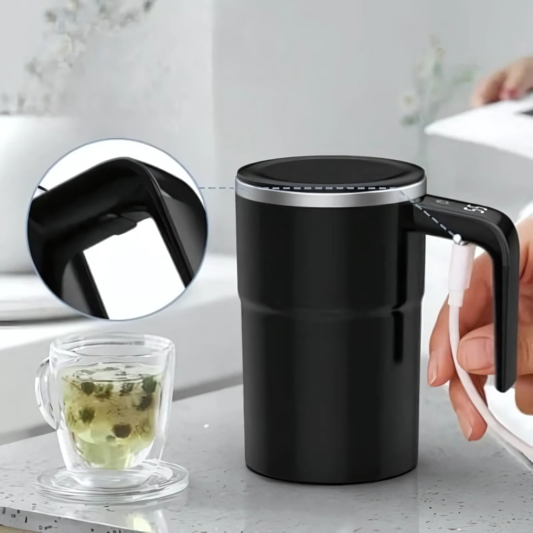 Tasse à Café Auto-mélangeante | Affichage de Température et Mélange Intégré