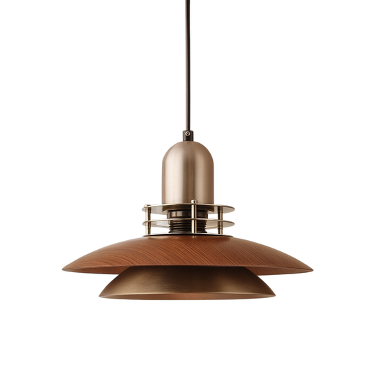 Lampe à Suspension en Bois de Noyer | Élégance Naturelle et Design Moderne