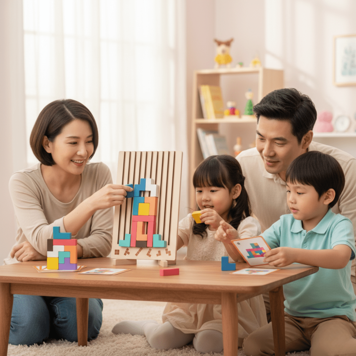 Jeu d'empilage Montessori en Bois | Apprentissage Créatif et Amusant