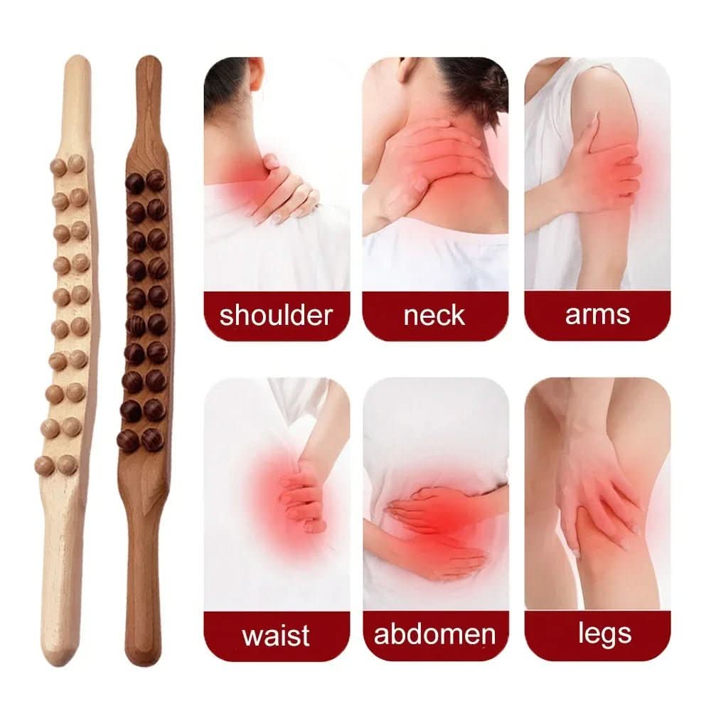 Outil de Massage Gua Sha en Bois | Relaxation et Circulation Améliorées