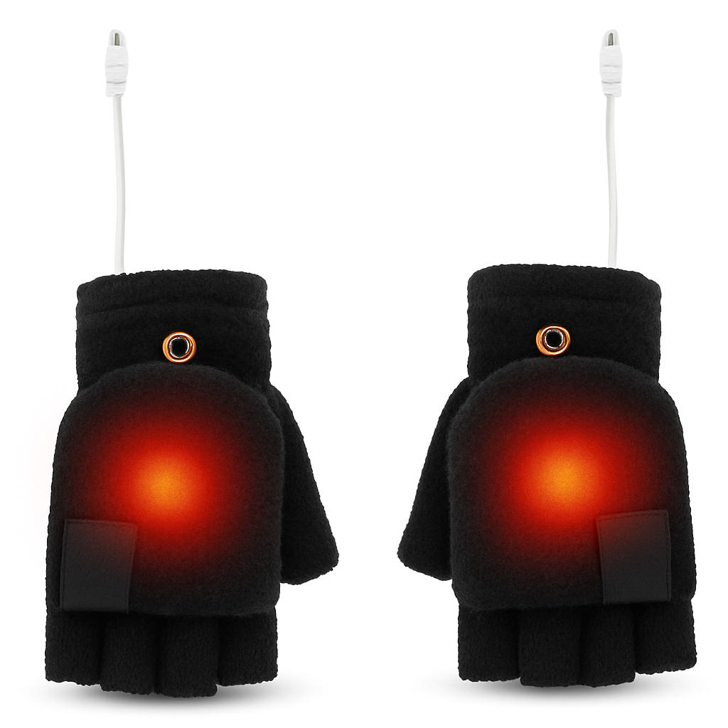 Gants Chauffants Électriques sans Doigts | Chaleur Rapide et Confortable en Hiver