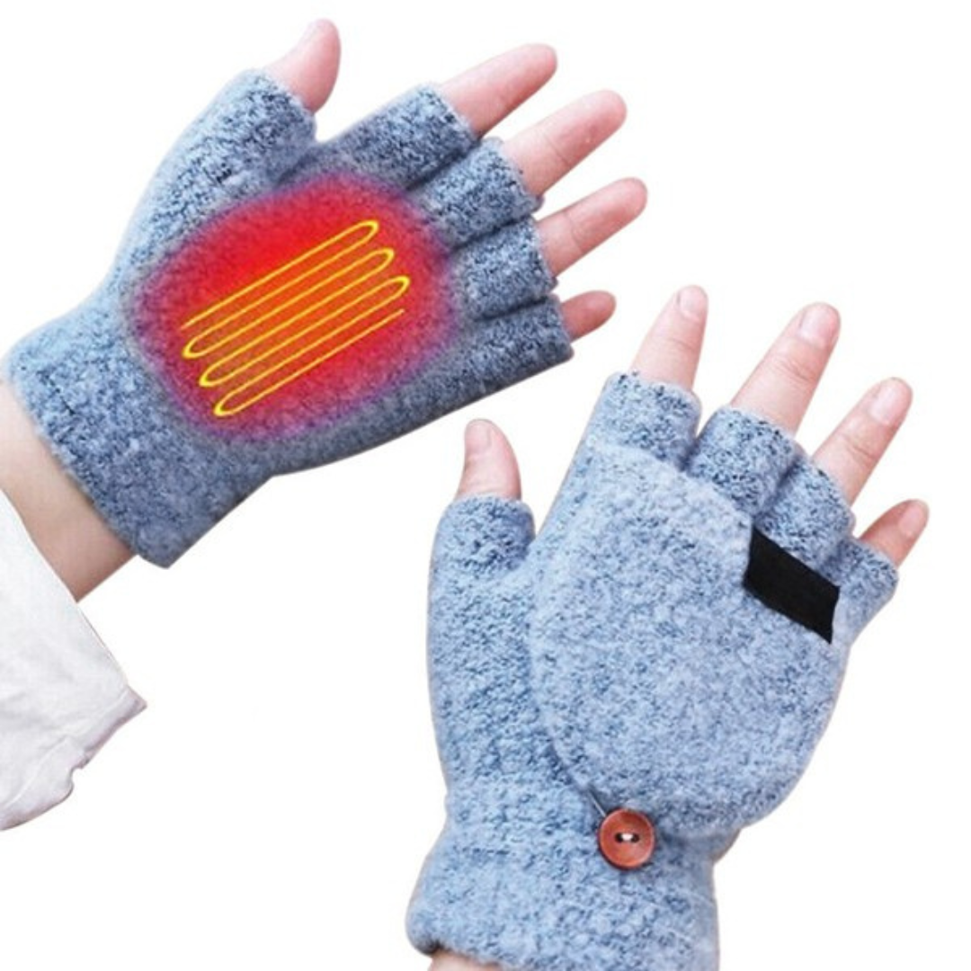 Gants Chauffants Électriques sans Doigts | Chaleur Rapide et Confortable en Hiver