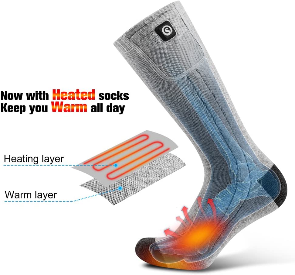 Chaussettes Chauffantes Rechargeables | Confort et Chaleur pour Activités d'Hiver