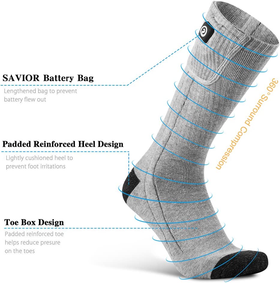 Chaussettes Chauffantes Rechargeables | Confort et Chaleur pour Activités d'Hiver
