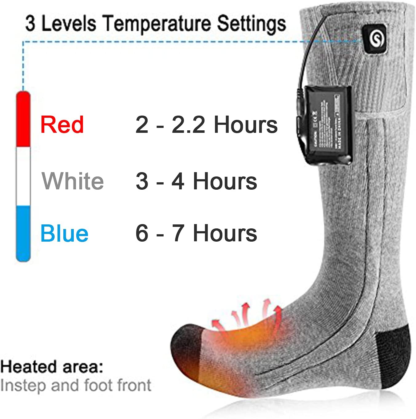 Chaussettes Chauffantes Rechargeables | Confort et Chaleur pour Activités d'Hiver