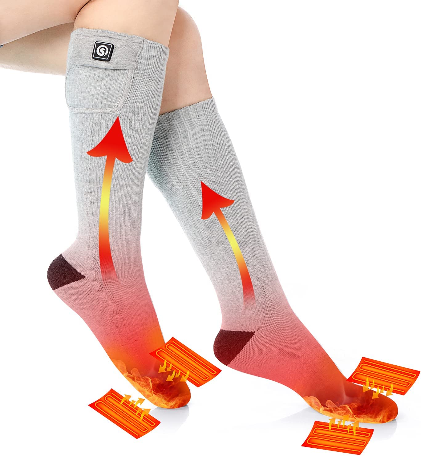 Chaussettes Chauffantes Rechargeables | Confort et Chaleur pour Activités d'Hiver