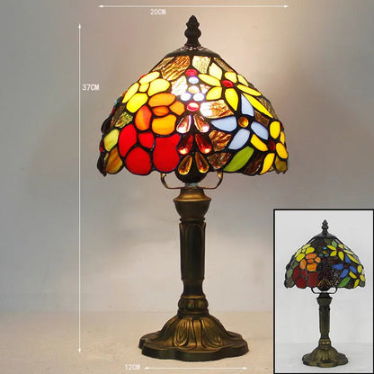 Lampe de Bureau Tiffany Colorée | Col de Cygne Réglable et Artisanale