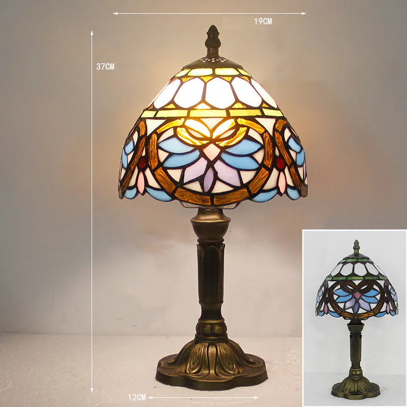 Lampe de Bureau Tiffany Colorée | Col de Cygne Réglable et Artisanale
