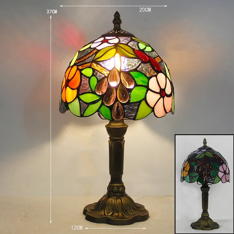 Lampe de Bureau Tiffany Colorée | Col de Cygne Réglable et Artisanale