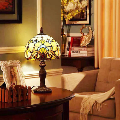 Lampe de Bureau Tiffany Colorée | Col de Cygne Réglable et Artisanale