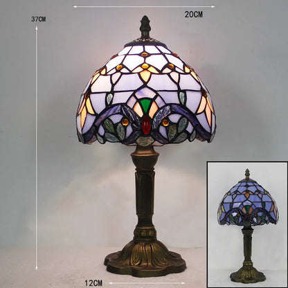 Lampe de Bureau Tiffany Colorée | Col de Cygne Réglable et Artisanale