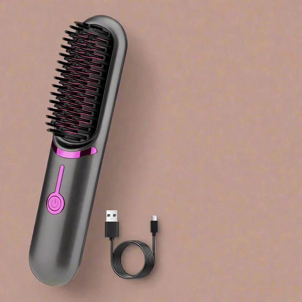 Brosse à Cheveux Sans Fil | Coiffage Rapide et Portable