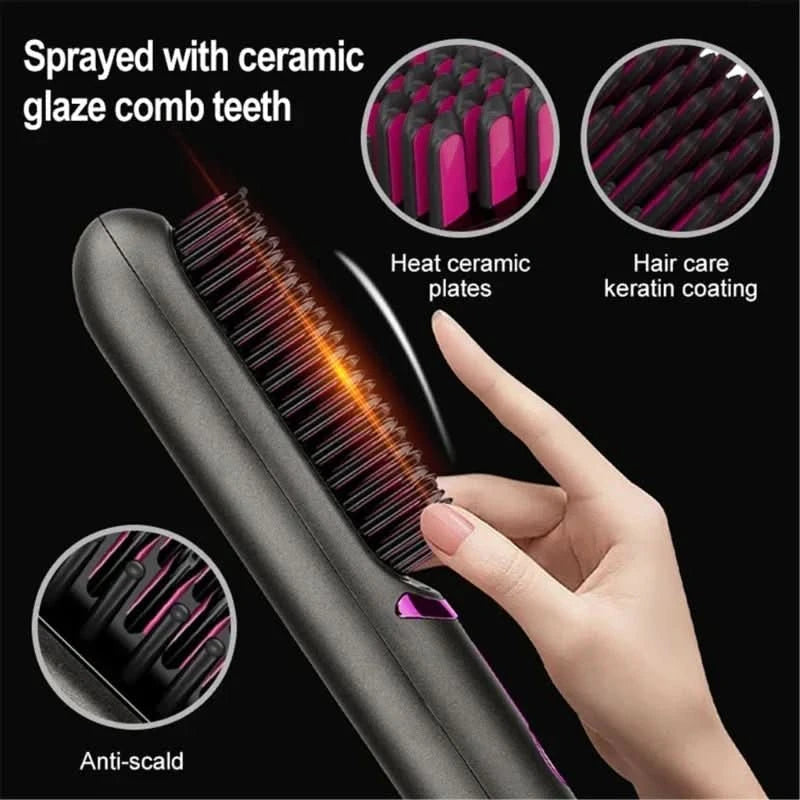 Brosse à Cheveux Sans Fil | Coiffage Rapide et Portable