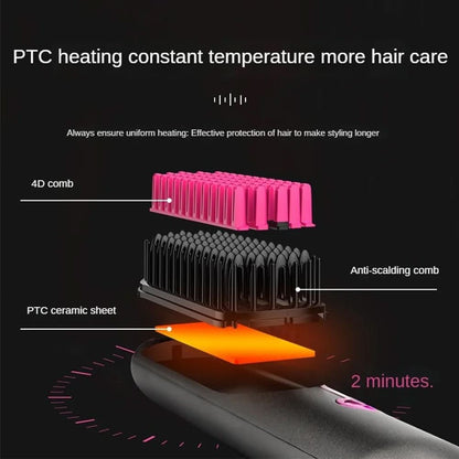 Brosse à Cheveux Sans Fil | Coiffage Rapide et Portable