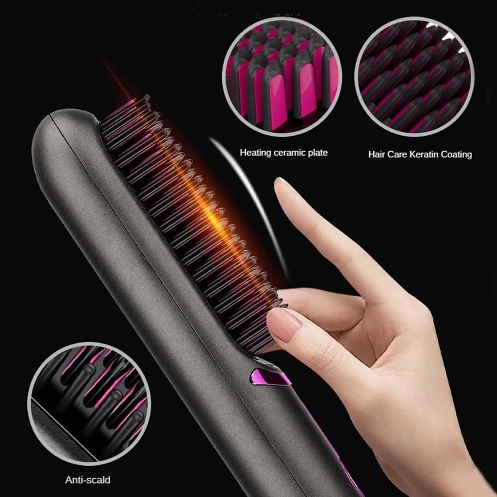 Brosse à Cheveux Sans Fil | Coiffage Rapide et Portable