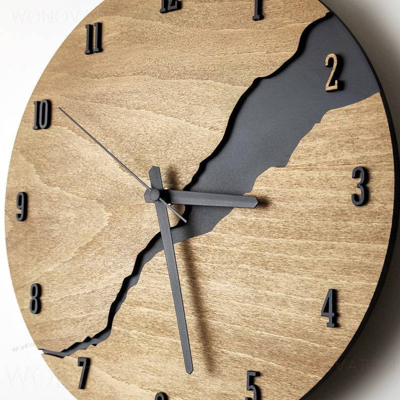 Horloge Murale en Bois | Élégance Rustique et Moderne