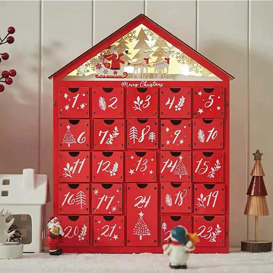 Calendrier de l'Avent en Bois | Compte à Rebours Éclairé jusqu'à Noël