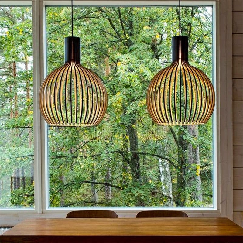 Suspension en Bois Artisanale | Éclairage Chaleureux et Unique