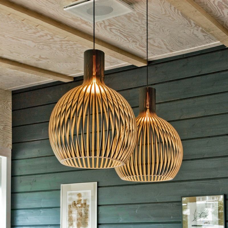 Suspension en Bois Artisanale | Éclairage Chaleureux et Unique