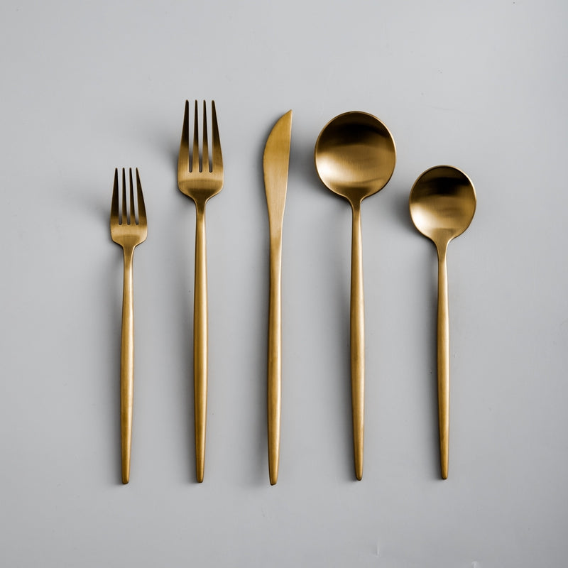 Couverts en Acier Inoxydable Minimalistes | Ensemble Élégant de 20 Pièces