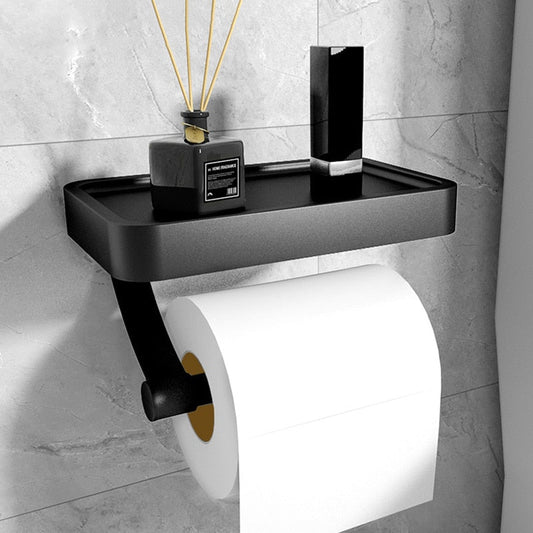 Support Mural Papier Toilette avec Étagère | Installation Facile et Élégante