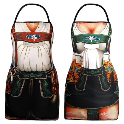 Tabliers Traditionnels Oktoberfest pour Couples | Designs Amusants de Dirndl et Lederhosen