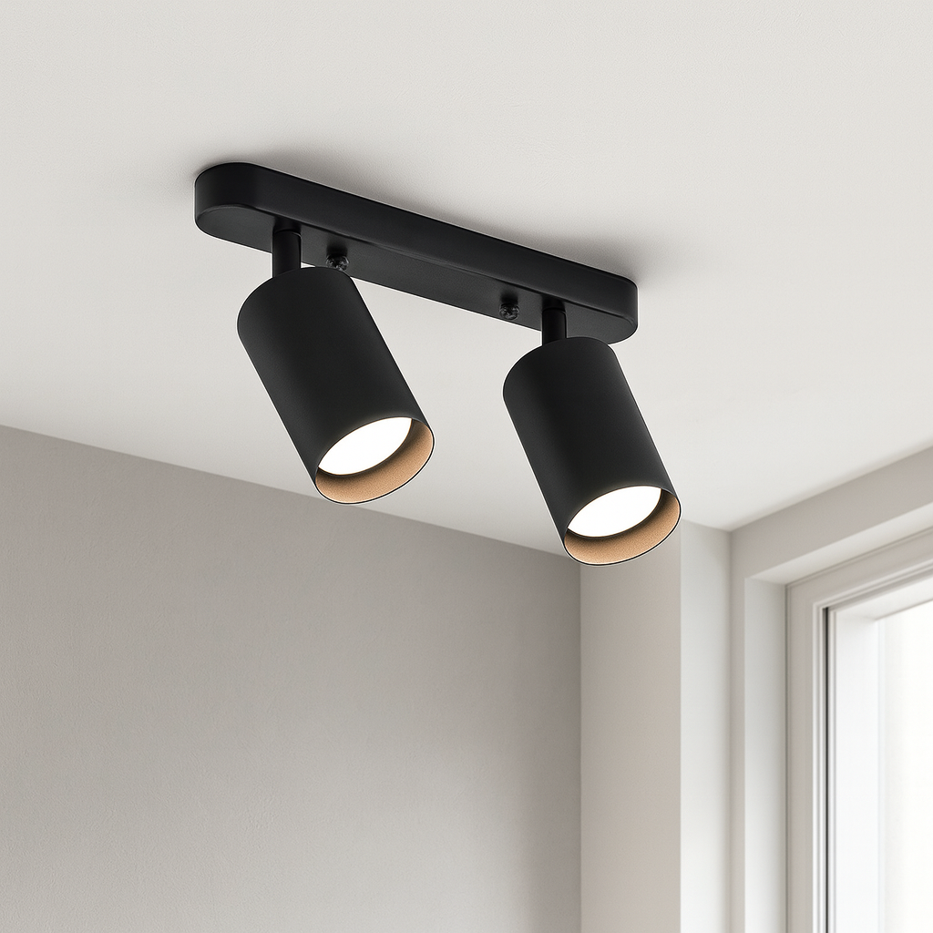 Lampe de Plafond Rotative à 2 Têtes | Éclairage Ciblé et Élégance Moderne