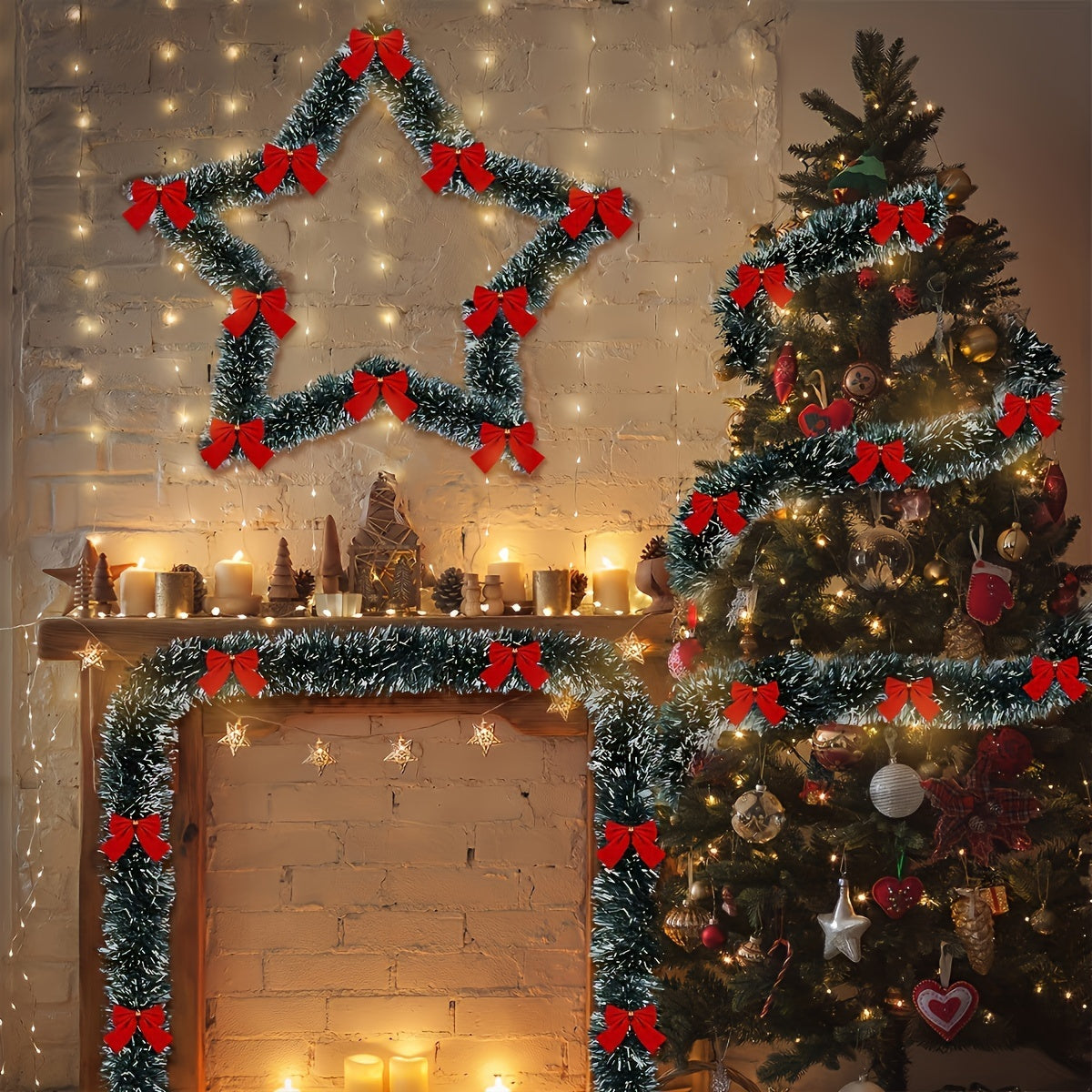 Guirlandes Lumineuses LED de Noël | Ensemble de 2 Pièces pour Intérieur et Extérieur