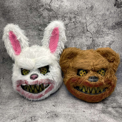 Masque Halloween Poilu Unisexe | Design Cartoon Effrayant et Confortable
