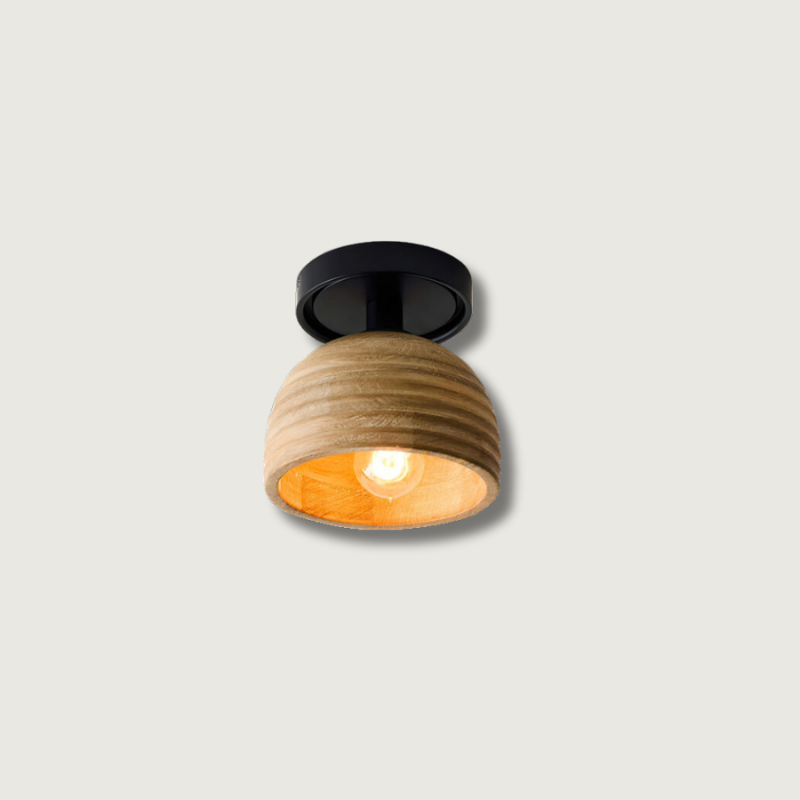 Plafonnier en Bois Naturel | Lumière Ambiante et Atmosphère Cosy