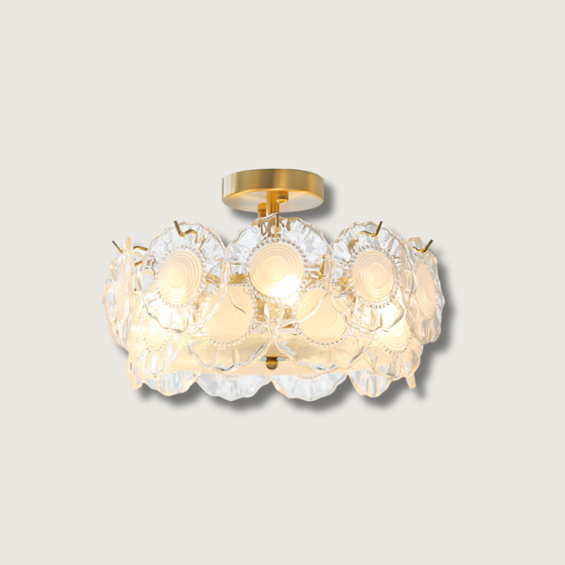 Plafonnier en Verre Chic | Éclairage Cosy avec Motifs Floraux