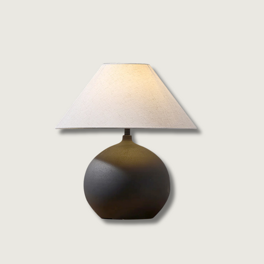 Lampe Rechargeable en Céramique | Design Intemporel avec Abat-jour en Lin