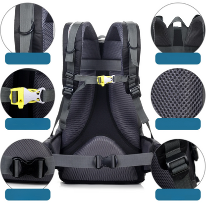 Sac à Dos Imperméable de Trekking | Confort Ergonomique et Rangement Ample