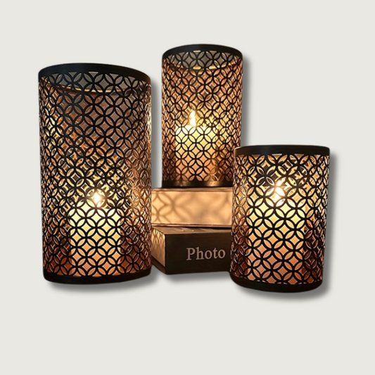 Porte-bougies en Fer Design | Ensemble Élégant de 3 Pièces