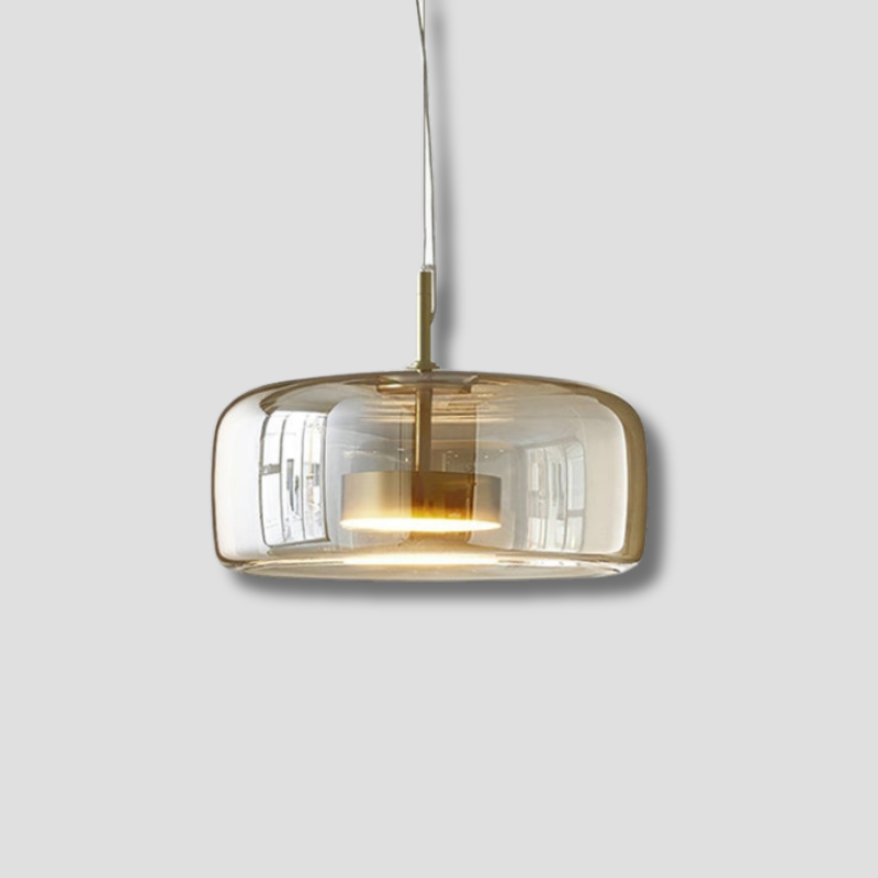 Suspension LED Rétro en Verre Doré | Éclairage Élégant et Écoénergétique