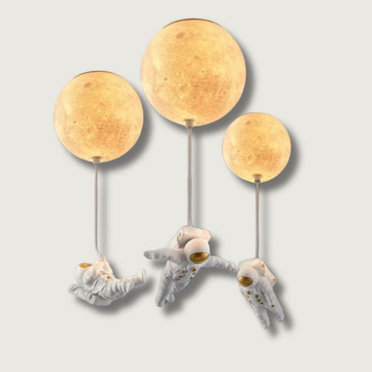 Lampe Spaceman en Forme de Lune | Ambiance Intergalactique pour Enfants
