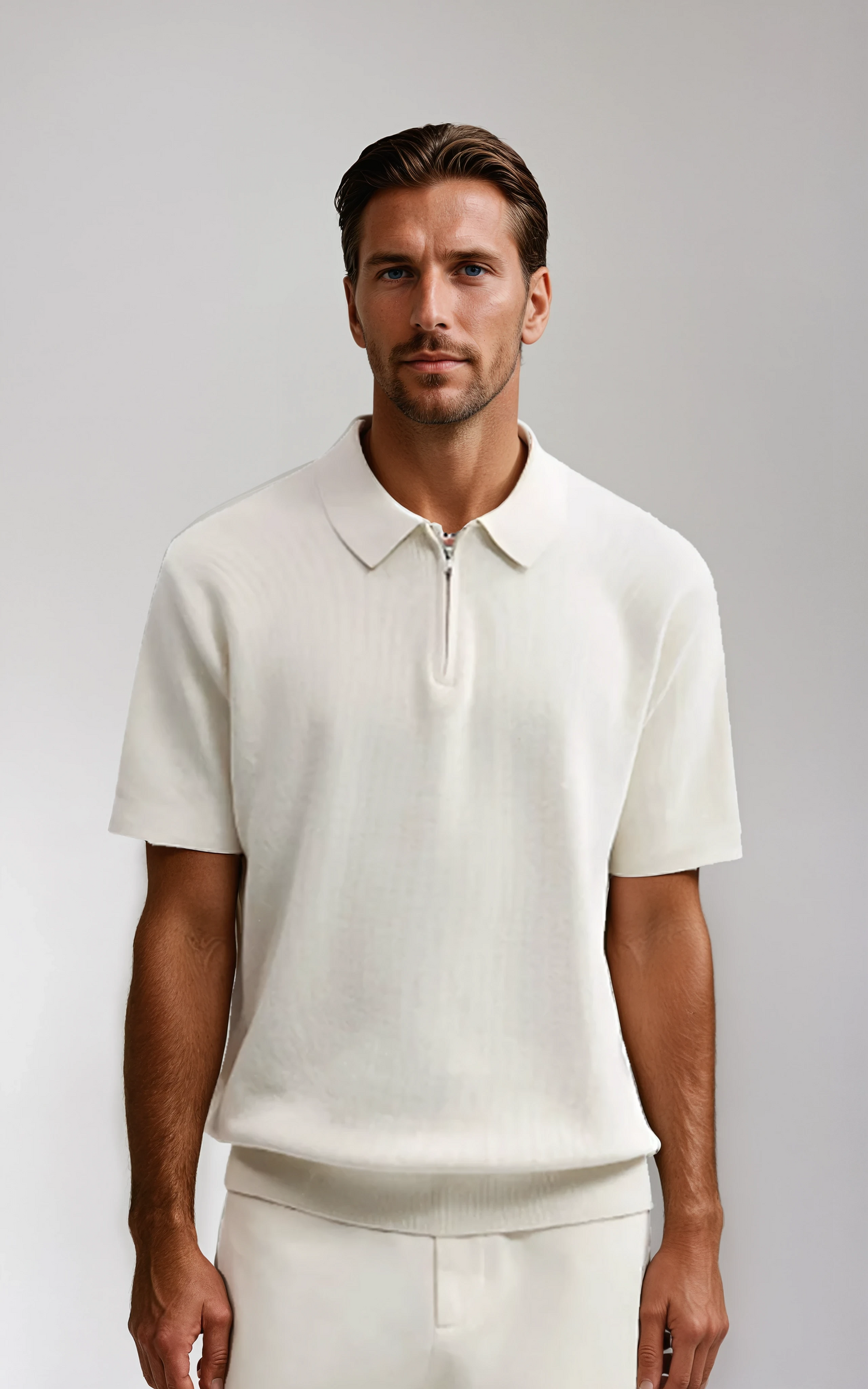 Polo Zip-Up Ventilé pour Hommes | Confort Léger et Élégance Décontractée