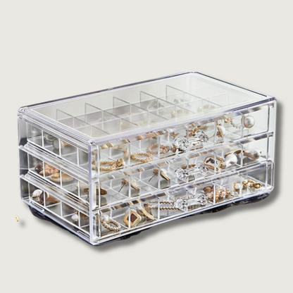 Organisateur de Bijoux à 3 Niveaux | 72 Compartiments pour Rangement Efficace